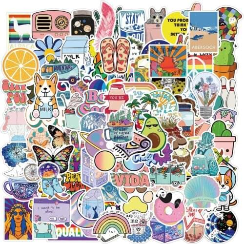 10/50/100Pcs VSCO Vinyl Stickers Girl Essential Stuff for Water Bottles Stickers Suitable for Photo Luggage Laptop Sticker