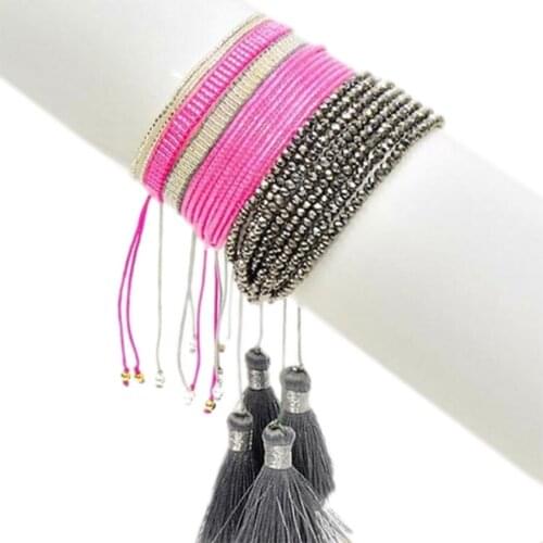 BLUESTAR 2021 Femme Bracelet MIYUKI Bead Bracelets Crystal Pulseras Mujer Moda Mujer Handmade Woven Tassel Jewelry 2021