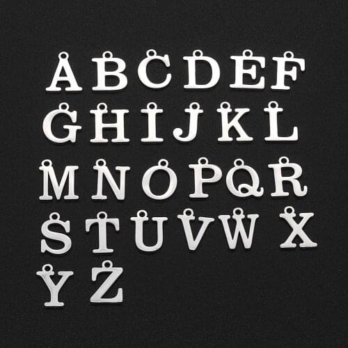 26pcs/set 26 Letters A-Z Stainless Steel DIY Jewelry Charms Connector Wholesale Necklace Making Finding Top Quality
