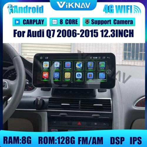 12.3 inch Android car radio GPS navigation For Audi Q7 2006-2015 auto audio stereo receiver DVD multimedia player 2din