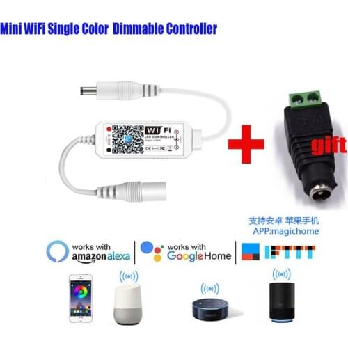Magic Home DC5-28V Wireless Mini WiFi Dimmable Controller Single Color LED Controllers for 2835 5050 5630 5730 LED Strip Light