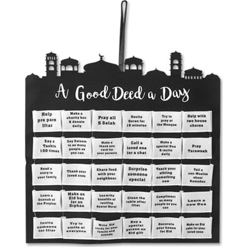 Ramadan Decoration for Home Eid Mubarak Felt Calendar Mubarak hanging Countdown Calendar For Ornament Home DU55