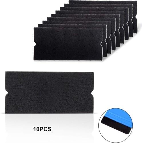 FOSHIO 10pcs Carbon Vinyl Film Car Wrap Fabric Felt for All 4" 10cm Squeegee Window Tint Scraper Protector No Scratch Edge Cloth