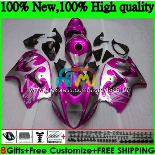GSXR 1300 For SUZUKI Hayabusa GSXR-1300 2002 2003 2004 2005 2006 2007 49BS.194 GSXR1300 96 02 Pink silver 03 04 05 06 07 Fairing