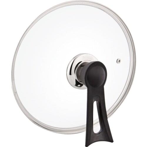 Pan Lid 34cm Tempered Glass Cover Stainless Steel Pot Lid Wok Pan Lid Pan Lids Universal Wok Cover Non-stick Lid Frying Pan Lid