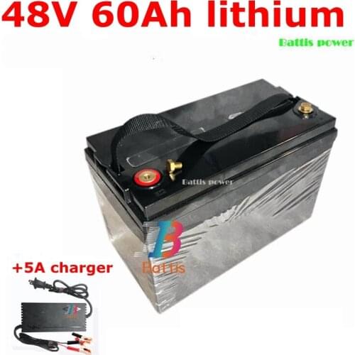 48V 60Ah Lithium Li ion battery pack with BMS for 1500W electric forklifts electric scotter golf cart tricycle+5A charger