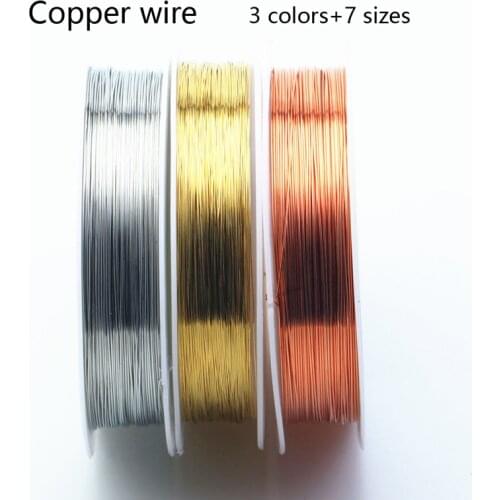 Copper Wire For Bracelet Necklace Jewelry Diy Accessories 0.2/0.25/0.3/0.4/0.5/0.6/0.8/ Craft Beading Wire Diy Handmade Wire