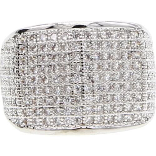 Fashion Jewelry Solitaire man ring 3Ct Cz 5A Zircon stone silver color COLOR Engagement Wedding Band Ring for man