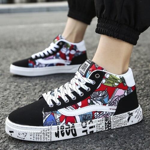 Mens Shoes New Fashion High Top Sneakers Men Casual Canvas Shoes Boys Zapatos De Hombre Tenis Masculino Lace Up