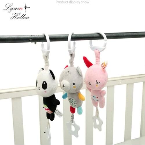 Baby Soft Crib Stroller Hanging Toy Infant Teether Plush Stuffed Animal Music Hanging Gifts Kids Early Learning Development Toy