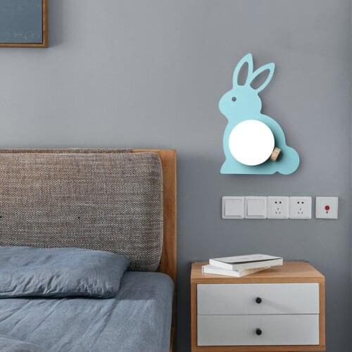 Childrens room wall light bedside lamp Nordic creative cartoon wall sconce bedroom lamp staircase aisle living room led lamp
