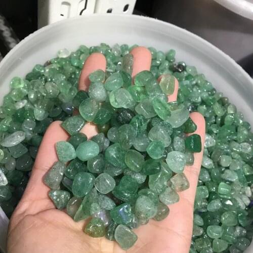 Natural polished Green strawberry quartz tumbled gemstones crystal gravel stone for home decor