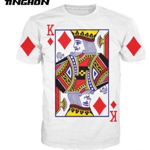 New Fashion T Shirt Men Summer T-shirt Poker Red Diamond King 3D Printing Harajuku Tshirt Fashion T-shirt XS-7XL