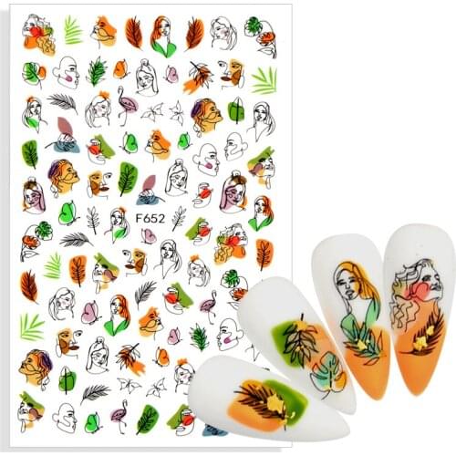2021 New Arrival Cute Green Leaf 3D Adhesive Sticker Personality Stickers Cute Clip Art Diary Decoration Decals Nail Art Supplie