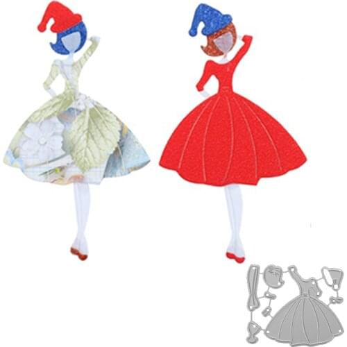 New Design Craft Metal Cutting Dies Cute Christmas Short Skirt Girl Scrapbooking Album DIY Paper Card Craft Embossing Die Cuts