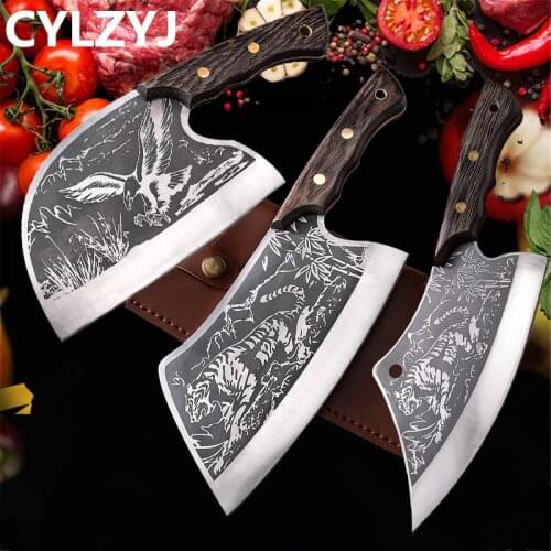 Kitchen Knife Stainless Steel Chopping Knife Camping Pocket Household Pattern Chopping Cutting Chicken Duck Slaughter Fish Knife