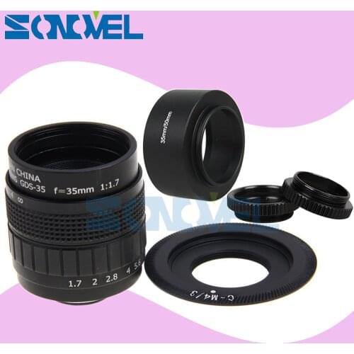 FUJIAN 35mm F1.7 CCTV Movie lens+C Mount+Macro ring+hood for Panasonic Micro 4/3 m4/3 GF2 GF3 GF5 GF6 GX1 GX7 GX8 G5 GH1 GH2 GH5