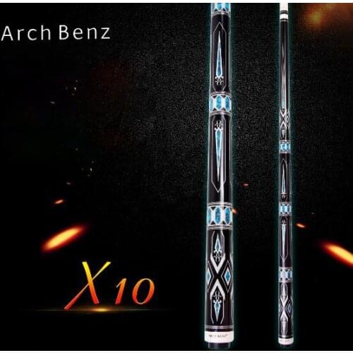 Original Arch Benz X10 Billiard Pool Cue 13mm Tip 149cm Length Professional Maple Shaft 10 Teeth Joint Pool Cue with Gifts