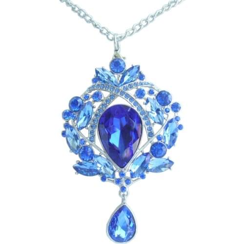 Gorgeous Teardrop Necklace Pendant Rhinestone Crystal NL04082