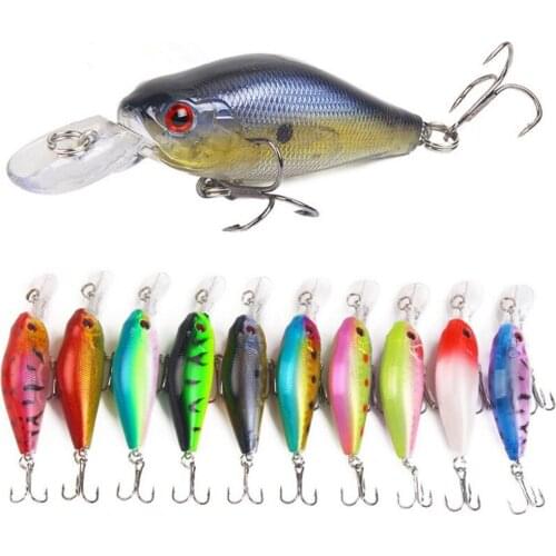 The Cheapest 1PCS Lure Fishing Bait Minnow Hard Artificial Bait 70mm 8.1g Crank Fish Lures 3D Eyes Fake Bait For Fishing