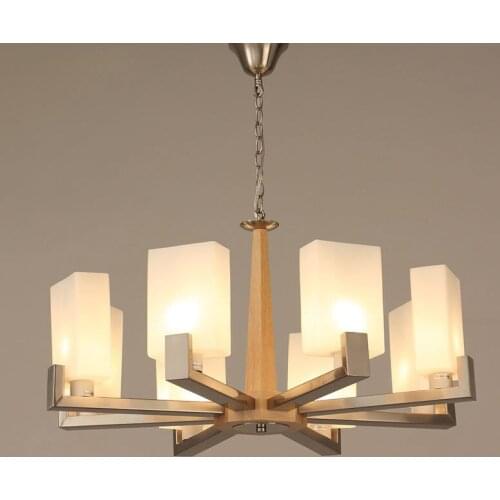 Simple modern chandelier living room bedroom dining room study sugar solid wood chandelier