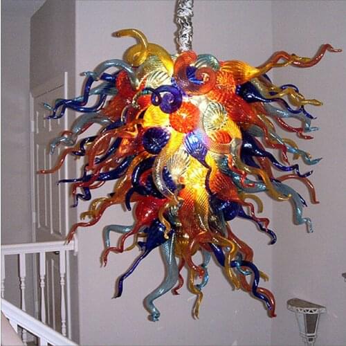 Multi Colored Vintage Office Home Lighting Blown Glass Style Modern Blown Glass Chandelier Ceiling