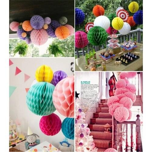 Multi Color 8inch(20cm) Decorative Flowers Paper Lantern Honeycomb Wedding Balls Kids Birthday Decoration Event Party Supplies