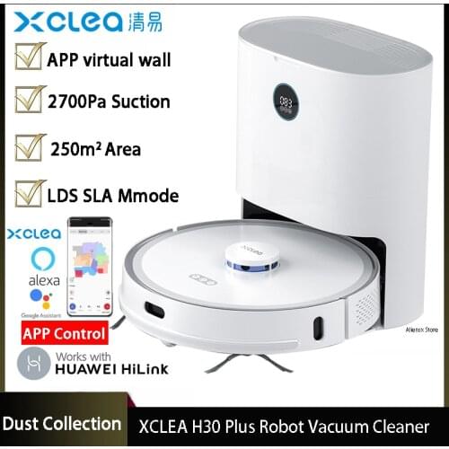 XCLEA H30 PLUS Robot Vacuum Cleaner with Smart Dust Collection Mop Cleaner Support XCLEA APP Control Google Assistant Alexa