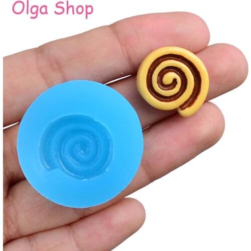 GYL014 18.5mm Swiss Roll Silicone Mold - for Fondant Cake Decorating Tools Candy Chocolate Resin Jewelry Pendant Charm