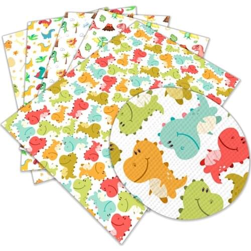 Cute little dinosaur pattern DIY handmade earrings bow pattern synthetic leather fabric 30 X 136cm