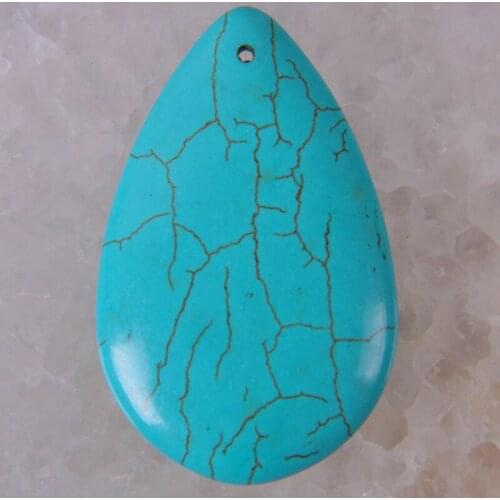 Blue Howlite Teardrop GEM Pendant Bead Jewelry S045