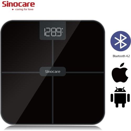 Sinocare Digital Body Weight Scale Bluetooth Bathroom Scale Scale Accurate Smart BMI Digital Scale Ultra Slim Design Bathroom