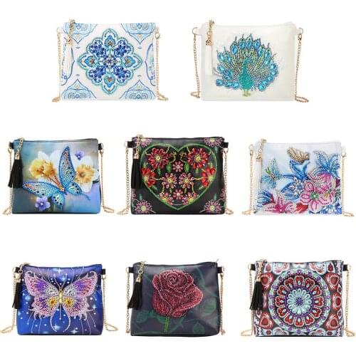 DIY Wallet Bag Special Shaped Diamond Painting Wristlet Embroidery Crossbody Chain Shoulder Stitch Wallets For Women Gifts Bags