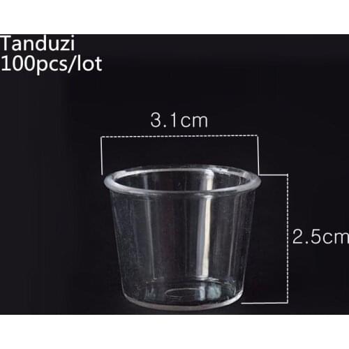 Tanduzi 100pcs Wholesale Cute Ice Shape Cup Simulation Parfait Transparent Cup DIY Dollhouse Miniatur Decoration Plastic Crafts