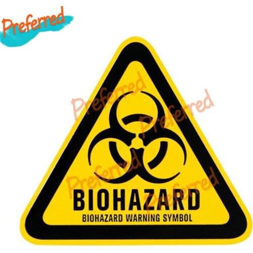 High Quality Hot TTriangle BIOHAZARD WARNING Decal Motocross Racing Laptop Helmet Trunk Wall Vinyl Car Sticker Die Cutting