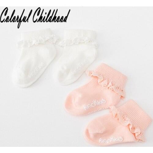 Sweet princess girls lace socks cotton ankle socks for kids anti-slip floor socks children leg warmers 0-24m