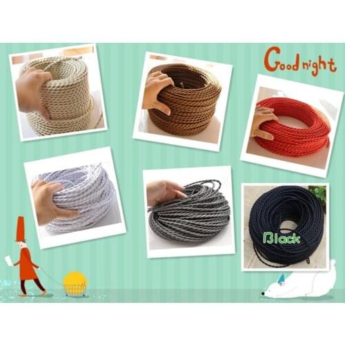 100 m/a lot 2 x0.75 nuclear power cable cable power cord knitting textile fabric silk braided wire cable cloth vintage cable