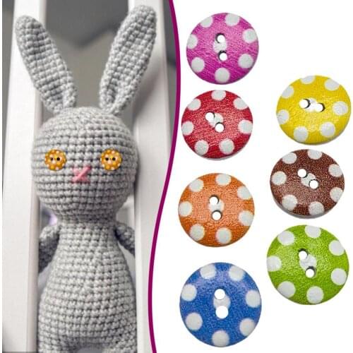 100pcs Cute Small Creative DIY Mixed Wooden Button Dot Series Cartoon Kids Clothing Accessories Sewing Supplies Products Decor