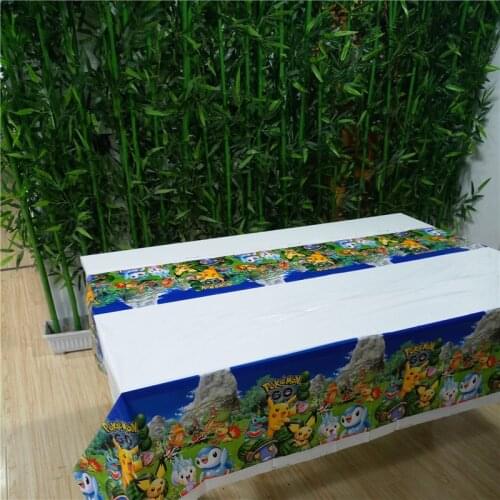 108cm*180cm Pokemones Birthday Party Tablecloth Pokemones Party Decoration Kids Boys Event Party Supplies Table Clothes Cove