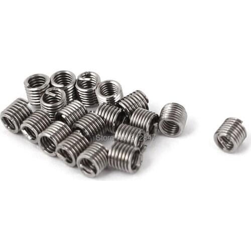 20 Pcs 304 Stainless Steel Helicoil Wire Thread Repair Inserts M2 x 0.4mm x 2D