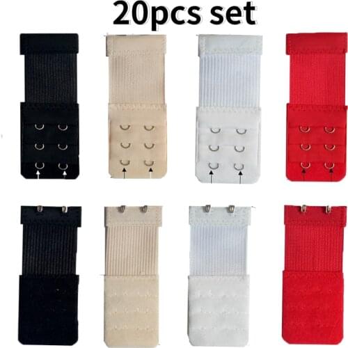 20PCS Bra Extenders Strap Extension 3 Rows 2 Hooks Buckles Adujustable Women Girls Intimates Accessoires Lengthened Extenders