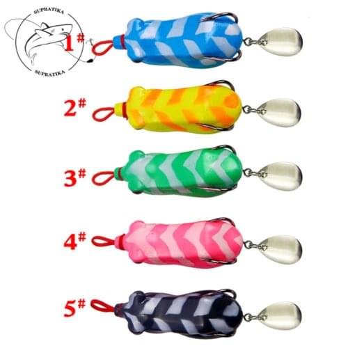 5pc/set 6.5cm/12g Modified Soft Frog Skin Double Hook Sequined Frog Soft Bait Wobblers Topwater Anti-corrosion Swimbait Fishing