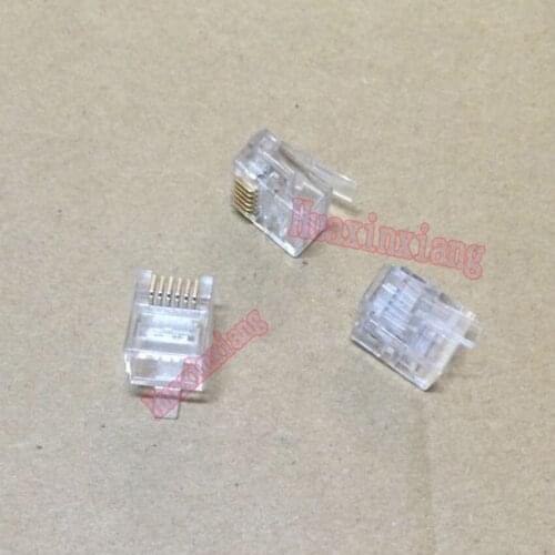 50pcs/Lot RJ11 6P6C Modular Plug Network Cable Connector Clear 6P