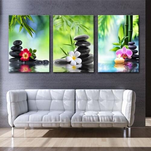 Polygonatum black stone flower Diamond Painting Diy Full Square Round Diamond Embroidery 5D Mosaic Triptych decoration AA2787
