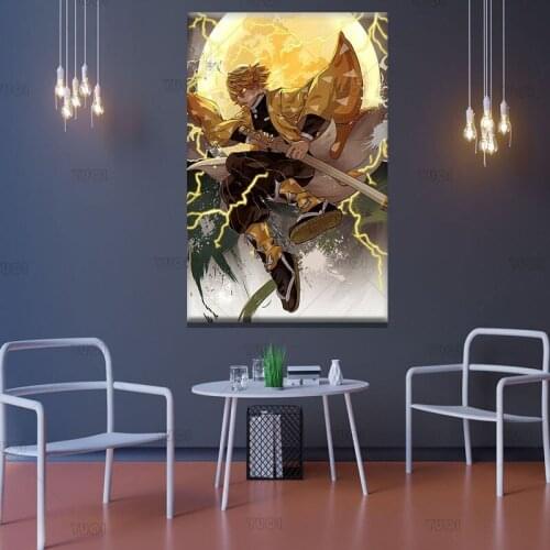 Anime Manga Kamado Tanjirou Kamado Nezuko Wall poster canvas painting for Demon SlayerArt Canvas Painting For Home Living Room D