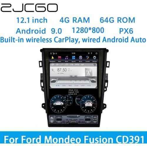 ZJCGO Car Multimedia Player Stereo GPS DVD Radio Navigation Android Screen System for Ford Mondeo Fusion CD391 2013~2019