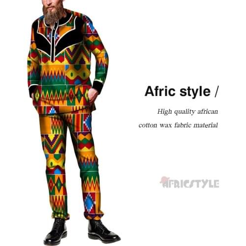 African Bazin Riche for Men 2021 African Ankara Printed Jacket Trousers for Men African Suit Jacket African Clothing Wyn1031