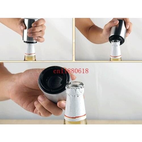 50pcs/lot Free Shipping Easy Beer Bottle Opener Automatic Stainless Steel Beer Juice Drinking Bottle Opener Gift