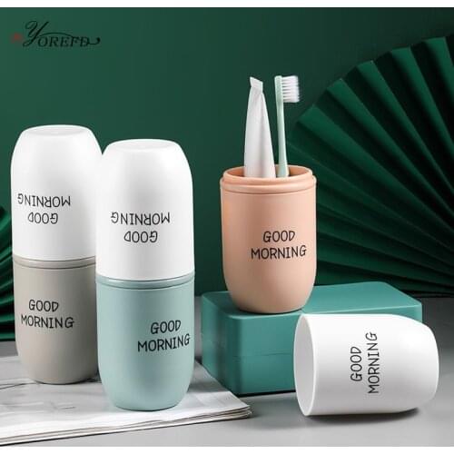 OYOREFD Portable Travel Toothpaste Toothbrush Case Creative Plastic Couples Toothbrush Cup Bathroom Tooth Brush Cover