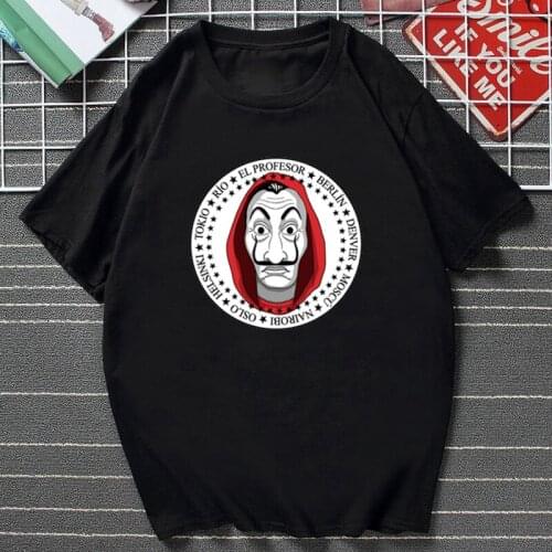 House of Paper Money Heist La Casa De Papel Series Mens T Shirt Summer Fashion Harajuku Short-sleev Tops Male Cotton Casual Tee